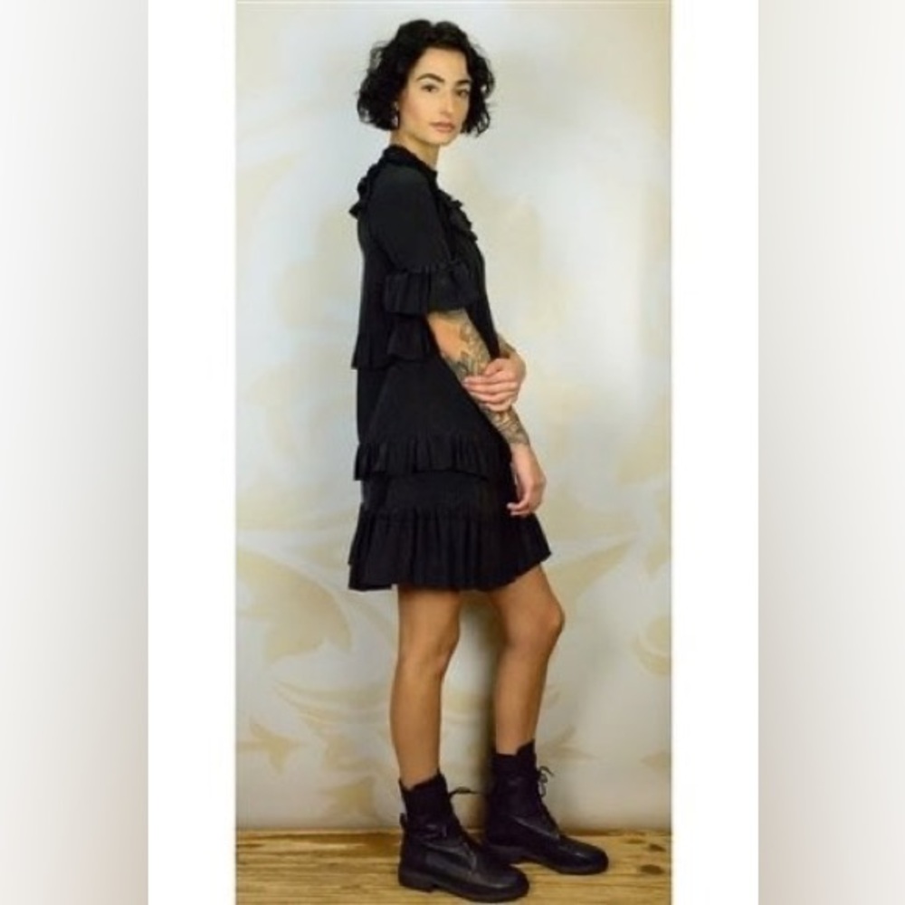 P. Monjo Clos Lace Up Combat Boot Black Sz 37